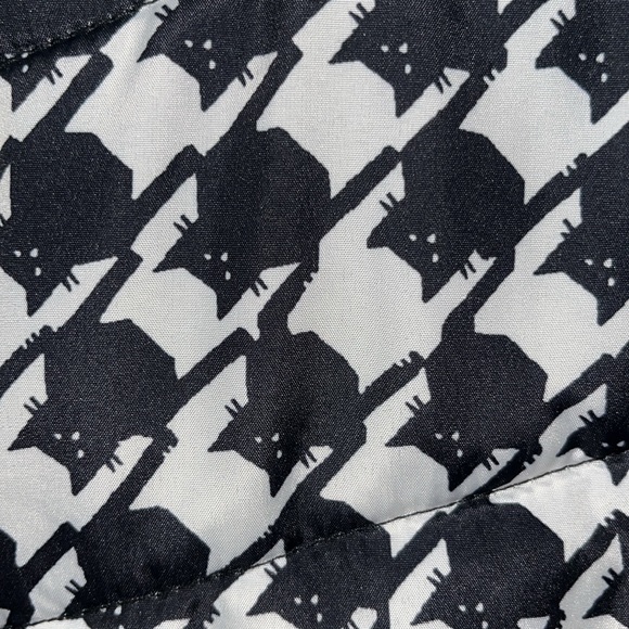 Jason Maxwell Black and White Black Cat Houndstooth Puffer Vest Size Large - Picture 3 of 9
